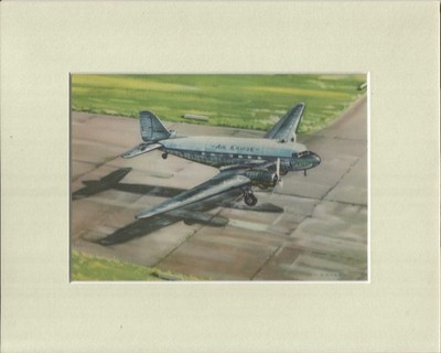 Aviation Art - Douglas DC-3  Dakota   Air Kruise       Roy Cross   Mounted Print