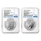 2024-S Reverse Proof $1 Morgan and Peace Silver Dollar 2pc Set NGC PF69 ER Blue