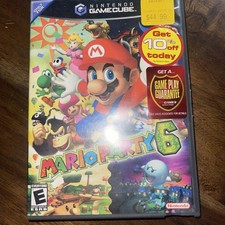 Mario Party 6 Nintendo GameCube CASE AND MANUAL rare sticker eb games on case