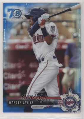 2017 Bowman Chrome Prospects Blue Refractor 70th Anniversary Wander Javier 1o3