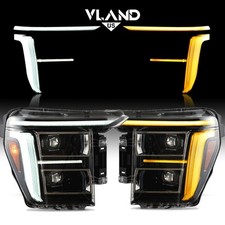 Full Led Headlights For 2021 2022 2023 Ford F150 F-150 Headlamps Animation Pair