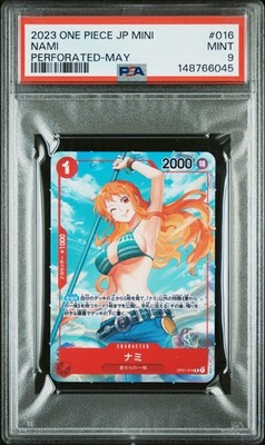 One Piece Card Game PSA 9 Mini Nami OP01-016 Perforated Holo Japanese
