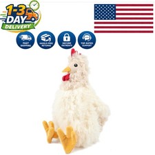 Interactive Squeaky Plush Dog Toy - Crinkle Chicken for All Breeds, Large Size