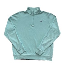   Vineyard Vines Boys XL 18 1/4 Zip Pullover Sweatshirt Mint Aqua Fits Men Small  