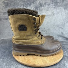Sorel Kaufman Steel Shank Boots Mens Size 10 Brown Suede Waterproof Insulated