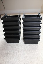 12 Pack Pegboard Storage Bins Organizer Tool Parts Containers Black Plastic 4x4
