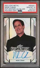 2021 LEAF METAL POP CENTURY AUTO SILVER #BAMC1 MARK CUBAN 6/8 PSA 10 AUTO 8