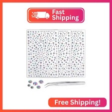 3 Sheets Rhinestone Stickers Self Adhesive Gems 3-6mm Diameter Face Jewels Stick