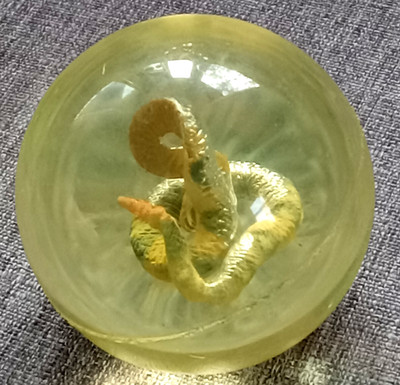 Vtg Bouncy Ball Coiled Snake Sealed Inside Large Vintage Rubber Super Ball 1.75 