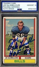 Joe DeLamielleure Gem Mint 10 PSA DNA Signed 1974 Topps Rookie Autograph