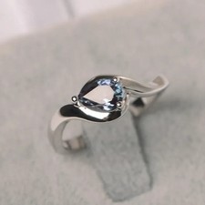 Alexandrite solitaire ring solid sterling silver bypass ring pear shaped Ring