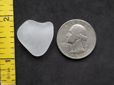 PURE BEACH SEA GLASS SURF TUMBLED WHITE CLEAR SNOW FROSTED PATTERN PENDANT V01