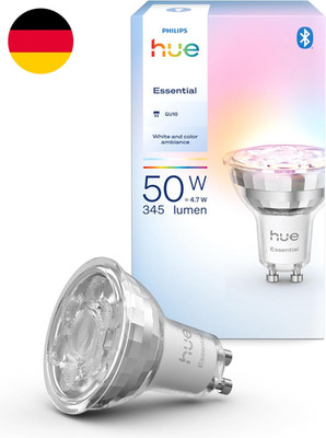 Philips Hue Essential Smart LED GU10 Spotlight, Weiß Und Farbig, 2200K-6500K, 34