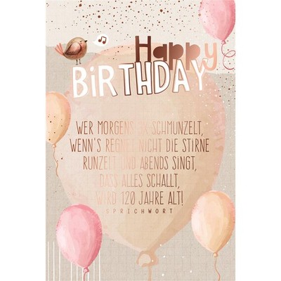 Geburtstag - Glückwunschkarte im Format 11,5 x 17 cm mit Umschlag - Luftballons 