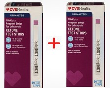 CVS Ketone Test Strips for Urinalysis -50 Strips PACK OF 2 Exp 05/25