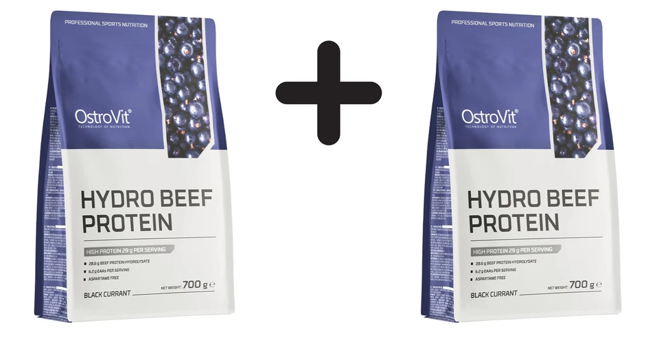 2 x OstroVit Hydro Beef Protein, Black Currant - 700g (23,56 EUR/kg)