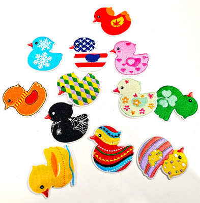 Duck Iron-On Patches, Rubber Duck,Variety Embroidered Iron-On Accessory Seasonal