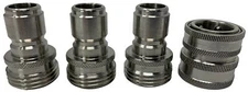 MTM Hydro Garden Hose Quick Connect Hose Connector Kit 3/4 Inch Solid Stainle...