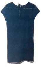 LOFT Dress Size 4 Lace Lined Keyhole Zipper Cap Sleeve Sheer Shoulders