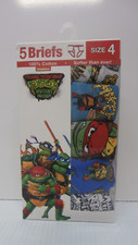 Teenage Mutant Ninja Turtles Boys Size 4 Cotton Briefs 5 Pair Underwear NEW
