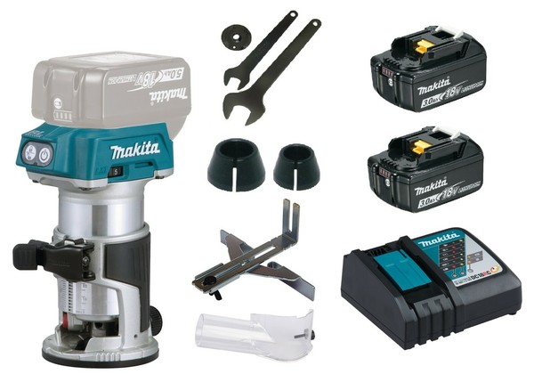 Makita DRT50Z Akku-MultifunktionsfräSe 18V FräSe Aktion 2X Akku 3Ah + LadegeräT-image