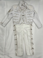 Boy's Baptism Christening White Charro Mariachi Suit Set Kid Wedding Party
