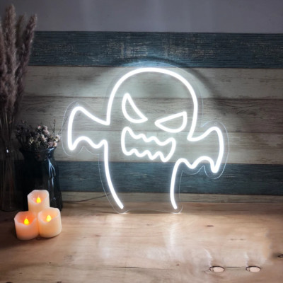 19''x17'' Halloween Ghost Flex LED Neon Sign Light Party Gift Acrylic Décor Poster