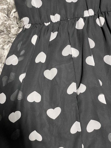 Vestido Disorderly Niños Niñas 2 Piezas Talla 5 Negro Blanco Corazones Transparente Sin Mangas Sin Mangas - Imagen 5 de 5