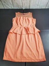 Forever 21 Size Medium Sheath Dress Coral Short Mini Sleeveless Barbie Core