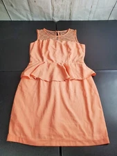 Forever 21 Size Medium Sheath Dress Coral Short Mini Sleeveless Barbie Core