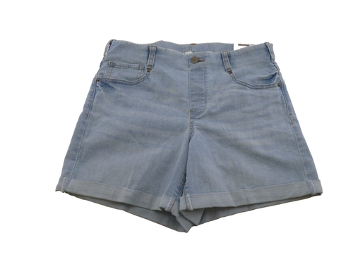 NEW Women's Time and Tru Pull On Relaxed Fit Stretch Shorts-Small (4-6) LtWash