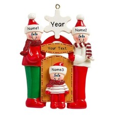 Personalized SLEDDING FAMILY of 2-3-4-5-6 Christmas Tree Ornament HOLIDAY