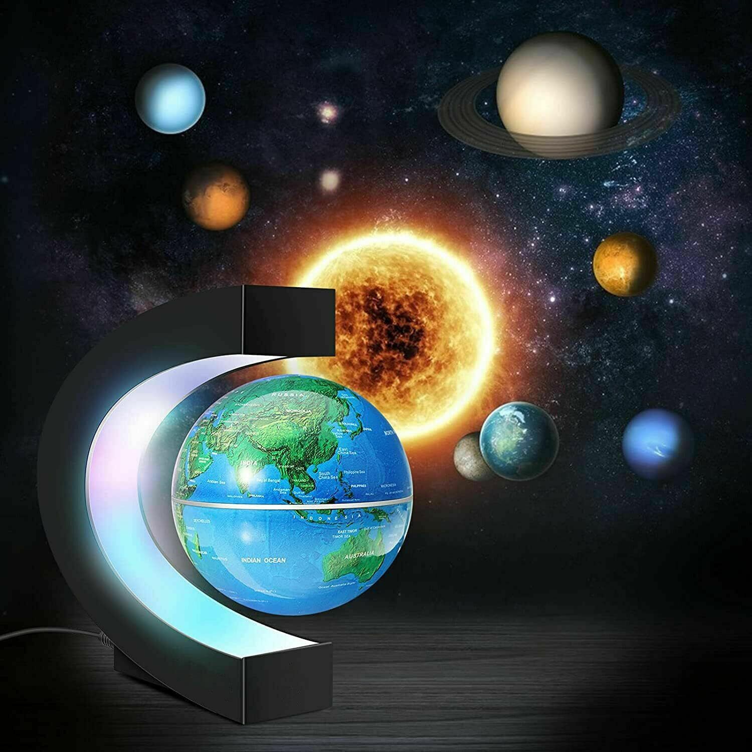Schwebender Globus Magnetische Weltkugel schwebend rotierend LED Licht Geschenk
