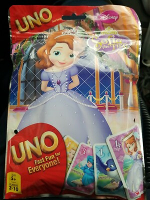 Disney Sofia the First Uno Card Game in SEALED Foil Bag Free Shipping
