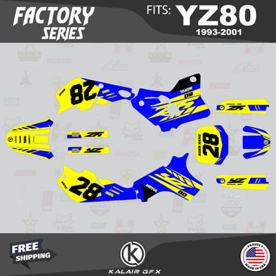 Graphics Kit for Yamaha YZ 80 (93-01) YZ80 Factory Series-Yellow