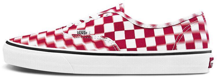 Size 5 - Vans Authentic Blur Check - White Red for sale online | eBay