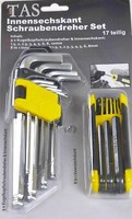 TAS Innensechskant Schraubendreher Set 17Tlg. WinkelschlüSsel Schraubenzieher
