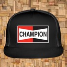 Champion Spark Plug Black Trucker Hat Cap Adult Size