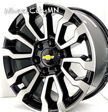 18 Gloss Black Machined 5909 At4 Replica Wheels Fits Chevy Tahoe Suburban 6x5.5