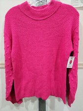 Vince Camuto Women's Bobble Stitch Sleeve Pullover Sweater