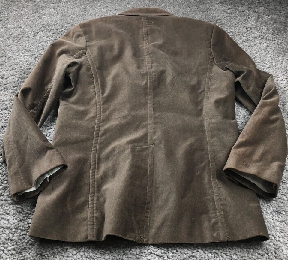 Blazer Marc Ecko Para Hombre Talla M Marrón 3 Botones Cuello Muescas Bolsillos Forrado Corte y Coser Foto 4 de 4