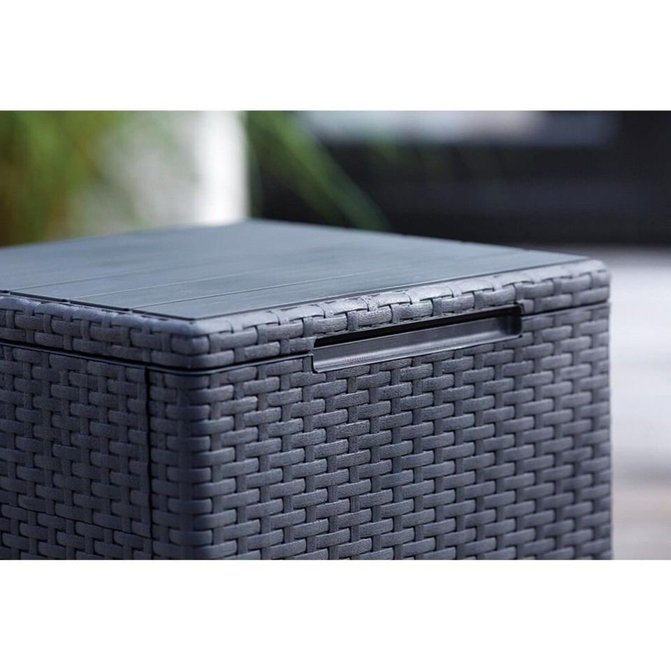 Coffee Table Storage Box Garden Small Patio Balcony Square Graphite