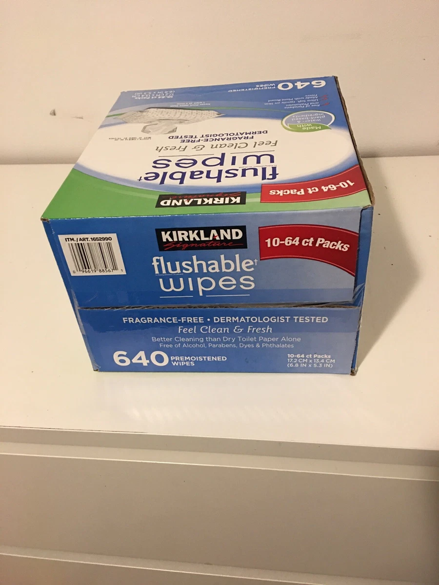 Kirkland flushable wipes fragrance free 640 premoistened wipes | eBay