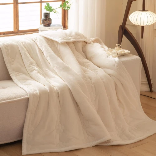 Flannel Blanket Winter Warm Reversible Twin Queen Size Plush Sofa Bed Blankets - Picture 54 of 55