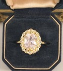 Vintage Jewellery Gold Ring with White Sapphires Antique Deco Jewelry size K
