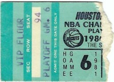 1981 NBA WESTERN FINALS Basketball Ticket Gm 4 HOUSTON ROCKETS/KANSAS CITY KINGS