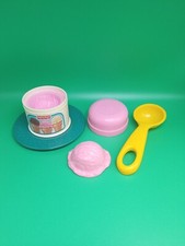 Vintage Fisher Price Fun Food Container w/ Lid Strawberry Ice Cream Dish  Scoop