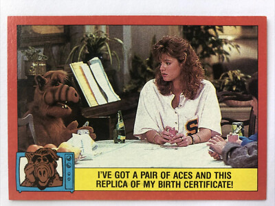 Topps Alf The Alien 2nd Series Card 1988 I ve Got A Pair Of Aces 73