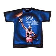 Vintage Chicago Bulls Dennis Rodman All Over Print 90's Rap Tee Reprint