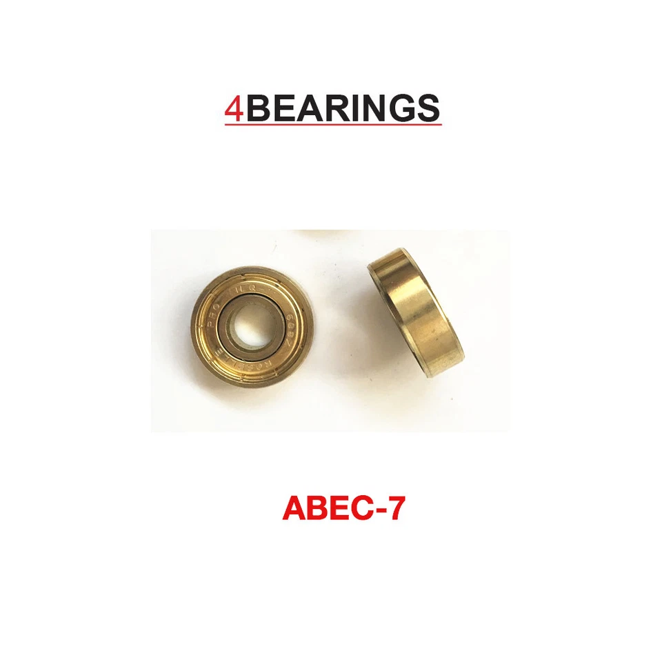 SKATEBOARD BALL BEARINGS WHEELS GOLD ABEC-7 608-ZZ SKATEBOARD